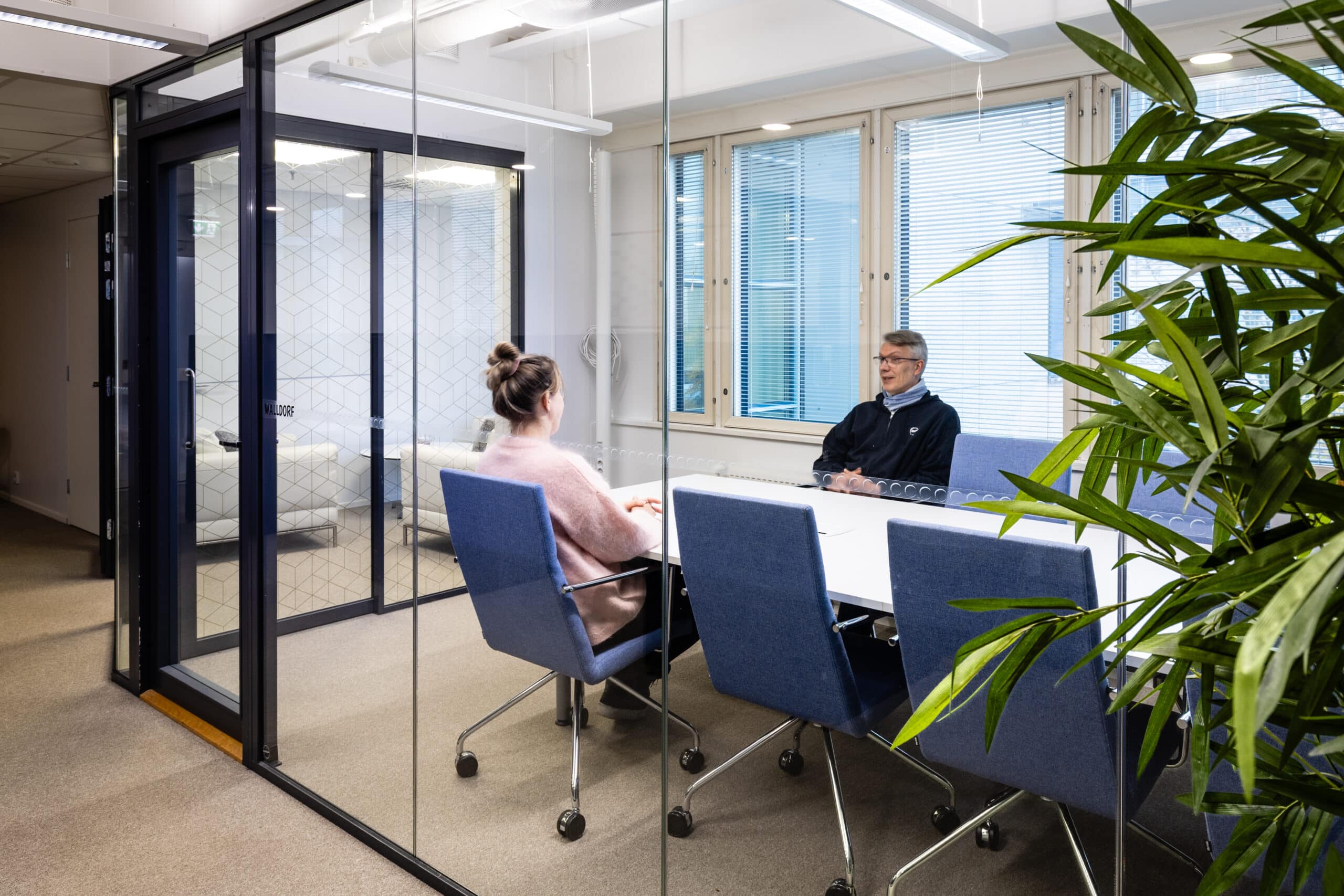 Comfortable and bright meeting room in Exciber's office space in Spektri