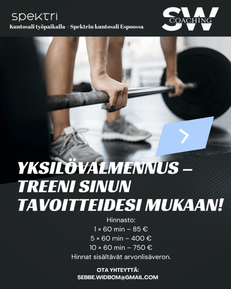 SW Coaching – yksilövalmennus Spektrin kuntosalilla