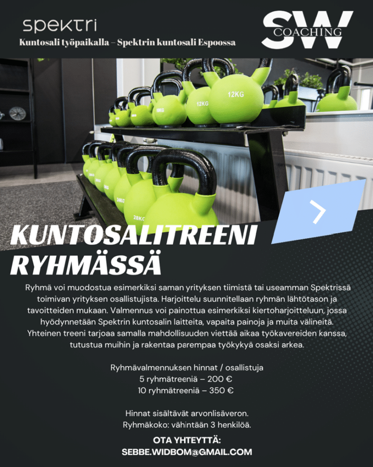 SW Coaching – kuntosalitreeni ryhmässä Spektrissä