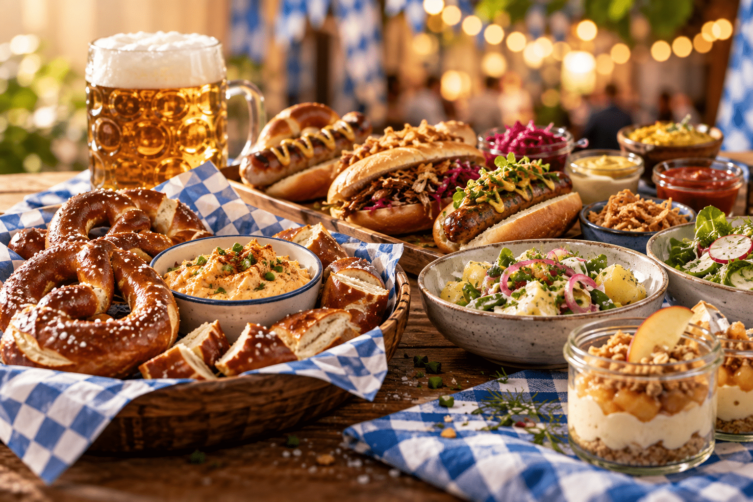 Oktoberfest-inspired illustration of the food offering
